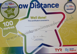 E: Rainbow Distance Certificate & Badge (100m)