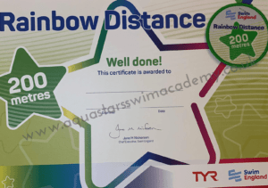 F: Rainbow Distance Certificate & Badge (200m)