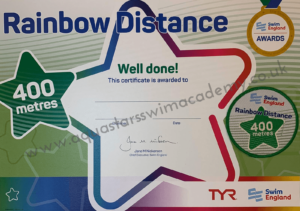 G: Rainbow Distance Certificate & Badge (400m)