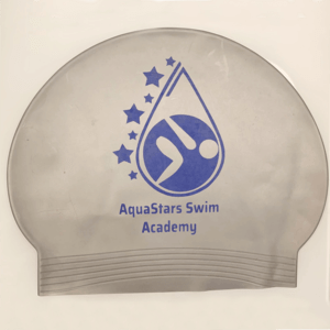 AquaStars Silver Latex Swimming Cap