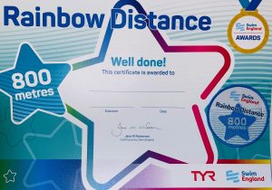H: Rainbow Distance Certificate & Badge (800m)